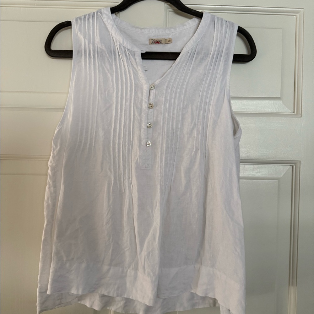 Faherty White Sleeveless Top